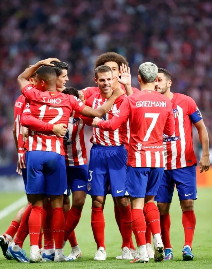 Jugadores del Atlético de Madrid celebrando un gol. Fuente Instagram Atlético de Madrid 