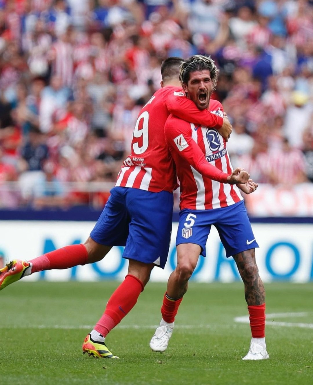 Rodrigo De Paul celebrando el gol. Fuente Atlético de Madrid 