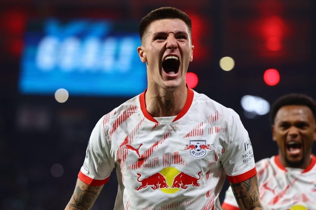 Šeško celebrando un gol. Fuente: EFE