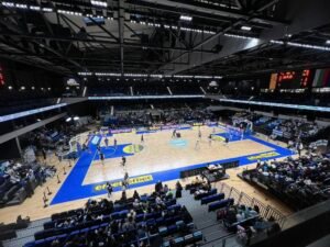 Imagen del pabellón donde el UCAM Murcia disputará la fase previa de la BCL. Fuente: Camokov 365