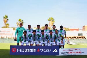 Once del Atlético Sanluqueño en su último partido ante el Teruel. Fuente: @atcosanluqueno